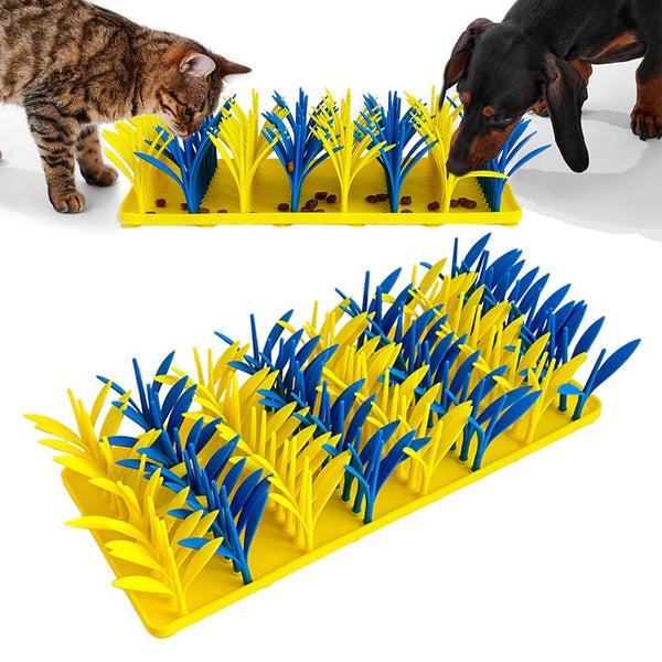 Silicone Snuffle Mat for Pets - Blue & Yellow