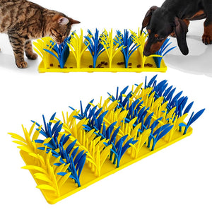 Silicone Snuffle Mat for Pets - Blue & Yellow